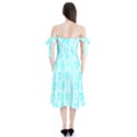 Aqua Blue Colored Waikiki Surfboards  Shoulder Tie Bardot Midi Dress View2