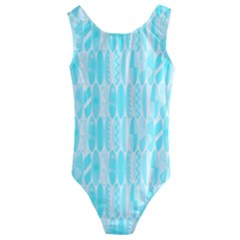 Aqua Blue Colored Waikiki Surfboards  Kids  Cut-out Back One Piece Swimsuit by PodArtist