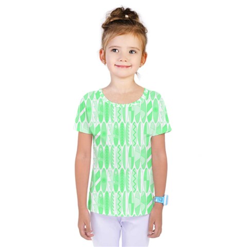 Bright Lime Green Colored Waikiki Surfboards  Kids  One Piece Tee by PodArtist