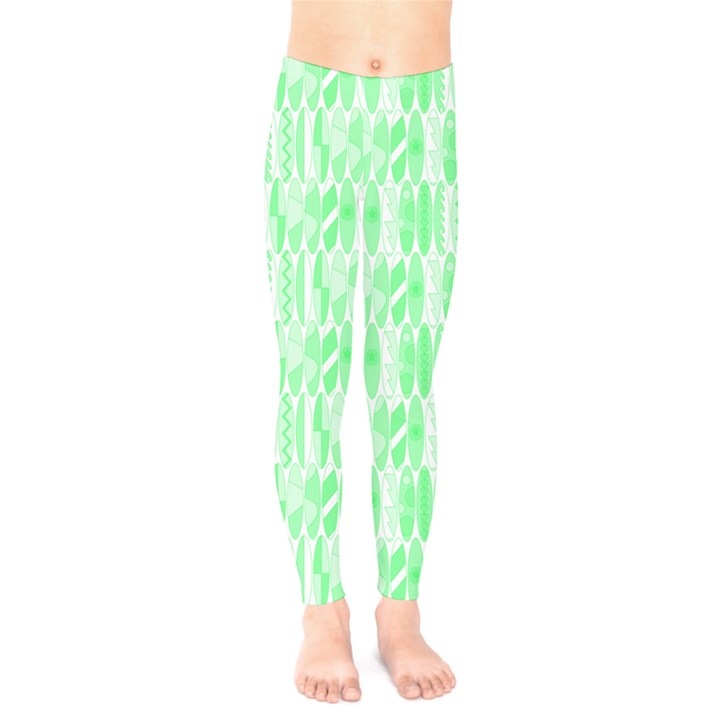 Bright Lime Green Colored Waikiki Surfboards  Kids  Legging