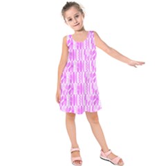 Bright Pink Colored Waikiki Surfboards  Kids  Sleeveless Dress by PodArtist