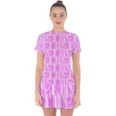 Bright Pink Colored Waikiki Surfboards  Drop Hem Mini Chiffon Dress by PodArtist