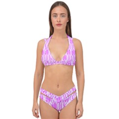 Bright Pink Colored Waikiki Surfboards  Double Strap Halter Bikini Set by PodArtist