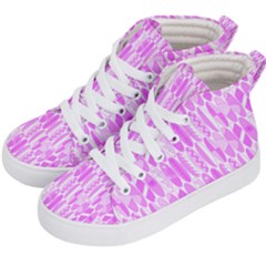 Bright Pink Colored Waikiki Surfboards  Kid s Hi-top Skate Sneakers by PodArtist