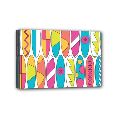 Mini Rainbow Colored Waikiki Surfboards  Mini Canvas 6  X 4  (stretched) by PodArtist