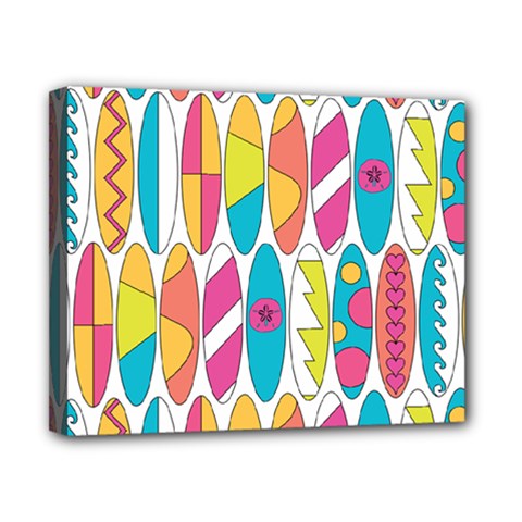 Mini Rainbow Colored Waikiki Surfboards  Canvas 10  X 8  (stretched) by PodArtist