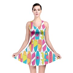 Mini Rainbow Colored Waikiki Surfboards  Reversible Skater Dress