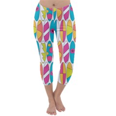 Mini Rainbow Colored Waikiki Surfboards  Capri Winter Leggings 