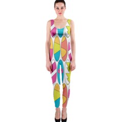 Mini Rainbow Colored Waikiki Surfboards  One Piece Catsuit