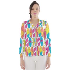 Mini Rainbow Colored Waikiki Surfboards  Windbreaker (women) by PodArtist