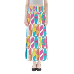 Mini Rainbow Colored Waikiki Surfboards  Full Length Maxi Skirt