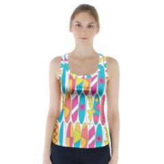 Mini Rainbow Colored Waikiki Surfboards  Racer Back Sports Top