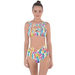 Mini Rainbow Colored Waikiki Surfboards  Bandaged Up Bikini Set 