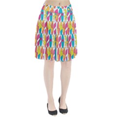 Mini Rainbow Colored Waikiki Surfboards  Pleated Skirt