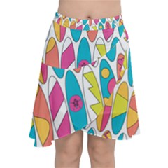 Mini Rainbow Colored Waikiki Surfboards  Chiffon Wrap Front Skirt