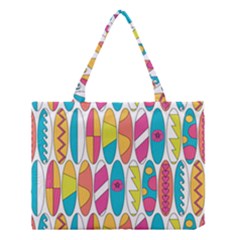 Mini Rainbow Colored Waikiki Surfboards  Medium Tote Bag