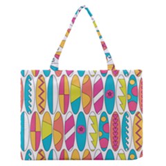 Mini Rainbow Colored Waikiki Surfboards  Zipper Medium Tote Bag by PodArtist