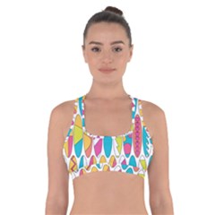 Mini Rainbow Colored Waikiki Surfboards  Cross Back Sports Bra