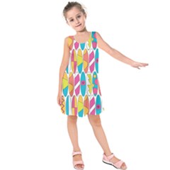 Mini Rainbow Colored Waikiki Surfboards  Kids  Sleeveless Dress