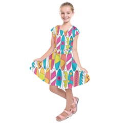 Mini Rainbow Colored Waikiki Surfboards  Kids  Short Sleeve Dress