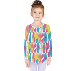 Mini Rainbow Colored Waikiki Surfboards  Kids  Long Sleeve Tee