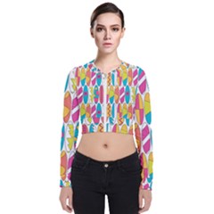 Mini Rainbow Colored Waikiki Surfboards  Zip Up Bomber Jacket