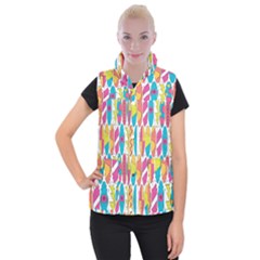 Mini Rainbow Colored Waikiki Surfboards  Women s Button Up Vest