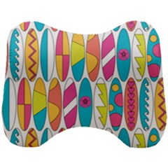 Mini Rainbow Colored Waikiki Surfboards  Head Support Cushion by PodArtist