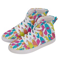 Mini Rainbow Colored Waikiki Surfboards  Men s Hi-Top Skate Sneakers