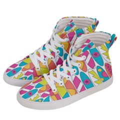 Mini Rainbow Colored Waikiki Surfboards  Women s Hi-Top Skate Sneakers