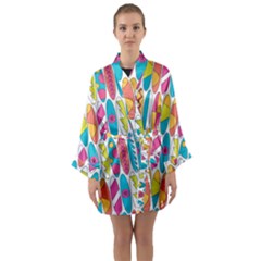 Mini Rainbow Colored Waikiki Surfboards  Long Sleeve Kimono Robe