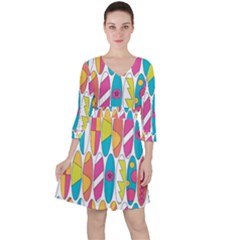 Mini Rainbow Colored Waikiki Surfboards  Ruffle Dress