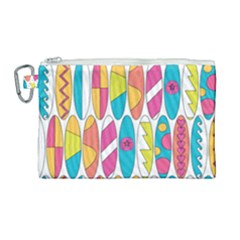 Mini Rainbow Colored Waikiki Surfboards  Canvas Cosmetic Bag (Large)