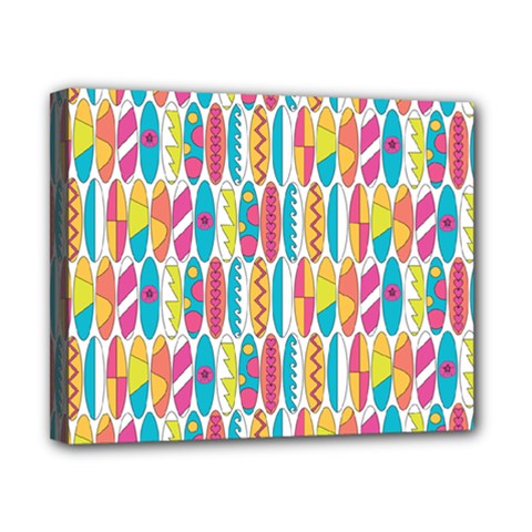 Rainbow Colored Waikiki Surfboards  Canvas 10  X 8  (stretched) by PodArtist