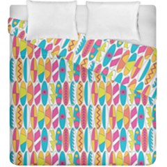 Rainbow Colored Waikiki Surfboards  Duvet Cover Double Side (king Size) by PodArtist