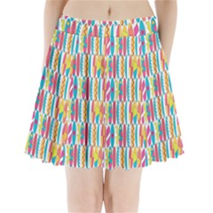 Rainbow Colored Waikiki Surfboards  Pleated Mini Skirt by PodArtist