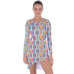 Rainbow Colored Waikiki Surfboards  Asymmetric Cut-out Shift Dress by PodArtist