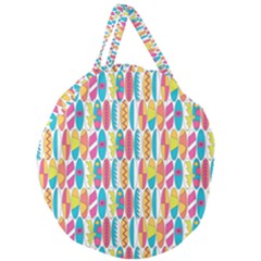 Rainbow Colored Waikiki Surfboards  Giant Round Zipper Tote by PodArtist