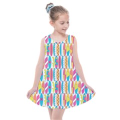 Rainbow Colored Waikiki Surfboards  Kids  Summer Dress by PodArtist