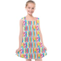 Rainbow Colored Waikiki Surfboards  Kids  Cross Back Dress by PodArtist