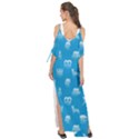 Oktoberfest Bavarian October Beer Festival Motifs in Bavarian Blue Maxi Chiffon Cover Up Dress View2