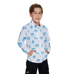 Oktoberfest Bavarian October Beer Festival Motifs In Bavarian Blue Windbreaker (kids) by PodArtist