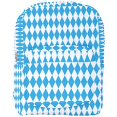 Oktoberfest Bavarian Blue And White Large Diagonal Diamond Pattern Full Print Backpack by PodArtist