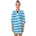 Oktoberfest Bavarian Blue and White Large Diagonal Diamond Pattern Half Sleeve Chiffon Kimono View1