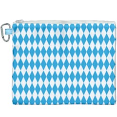 Oktoberfest Bavarian Blue And White Large Diagonal Diamond Pattern Canvas Cosmetic Bag (xxxl) by PodArtist