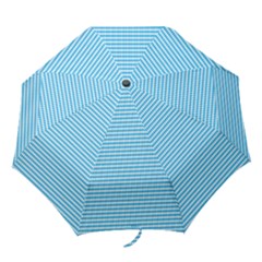 Oktoberfest Bavarian Blue And White Small Diagonal Diamond Pattern Folding Umbrellas by PodArtist