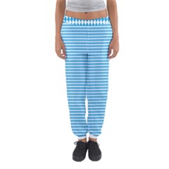 Oktoberfest Bavarian Blue And White Small Diagonal Diamond Pattern Women s Jogger Sweatpants by PodArtist