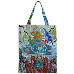 Supersonic Cosmic Submarine Zipper Classic Tote Bag by chellerayartisans