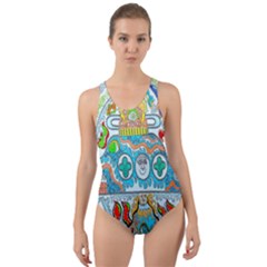 Supersonic Cosmic Submarine Cut-out Back One Piece Swimsuit by chellerayartisans