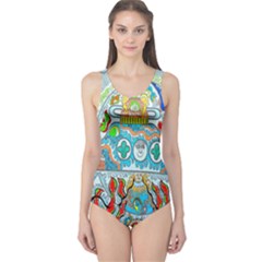 Supersonic Cosmic Submarine One Piece Swimsuit by chellerayartisans